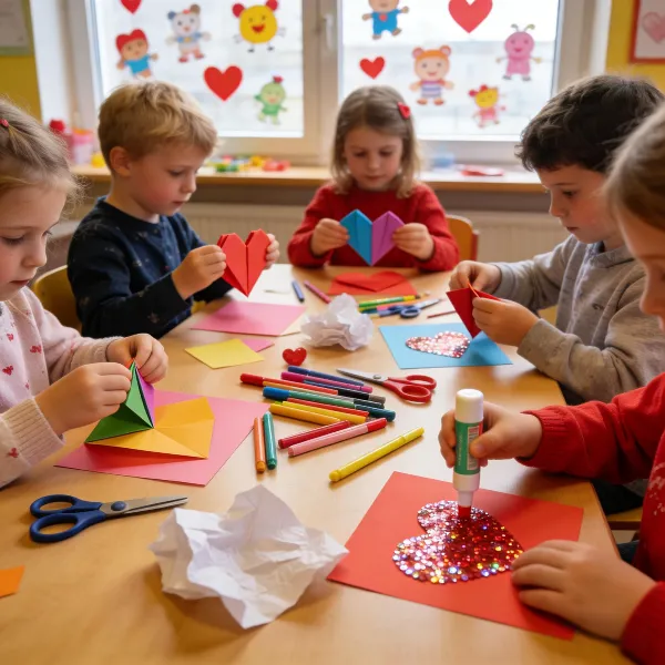 Valentinstagsbasteln für Kindergartenkinder